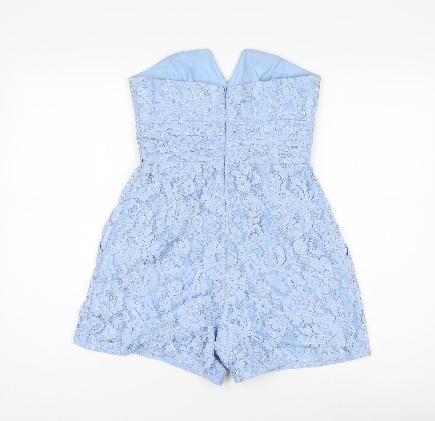 Coast Women's Blue Lace Playsuit Size 10 - Party/Cocktail