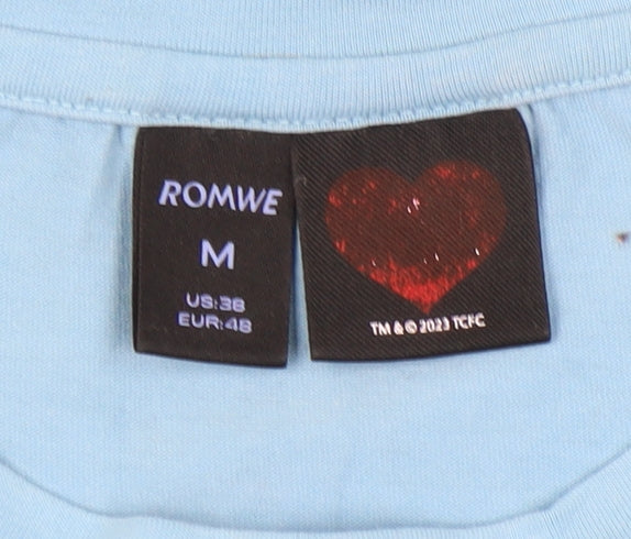 Romwe Blue Unisex T-Shirt Size 20 Crew Neck