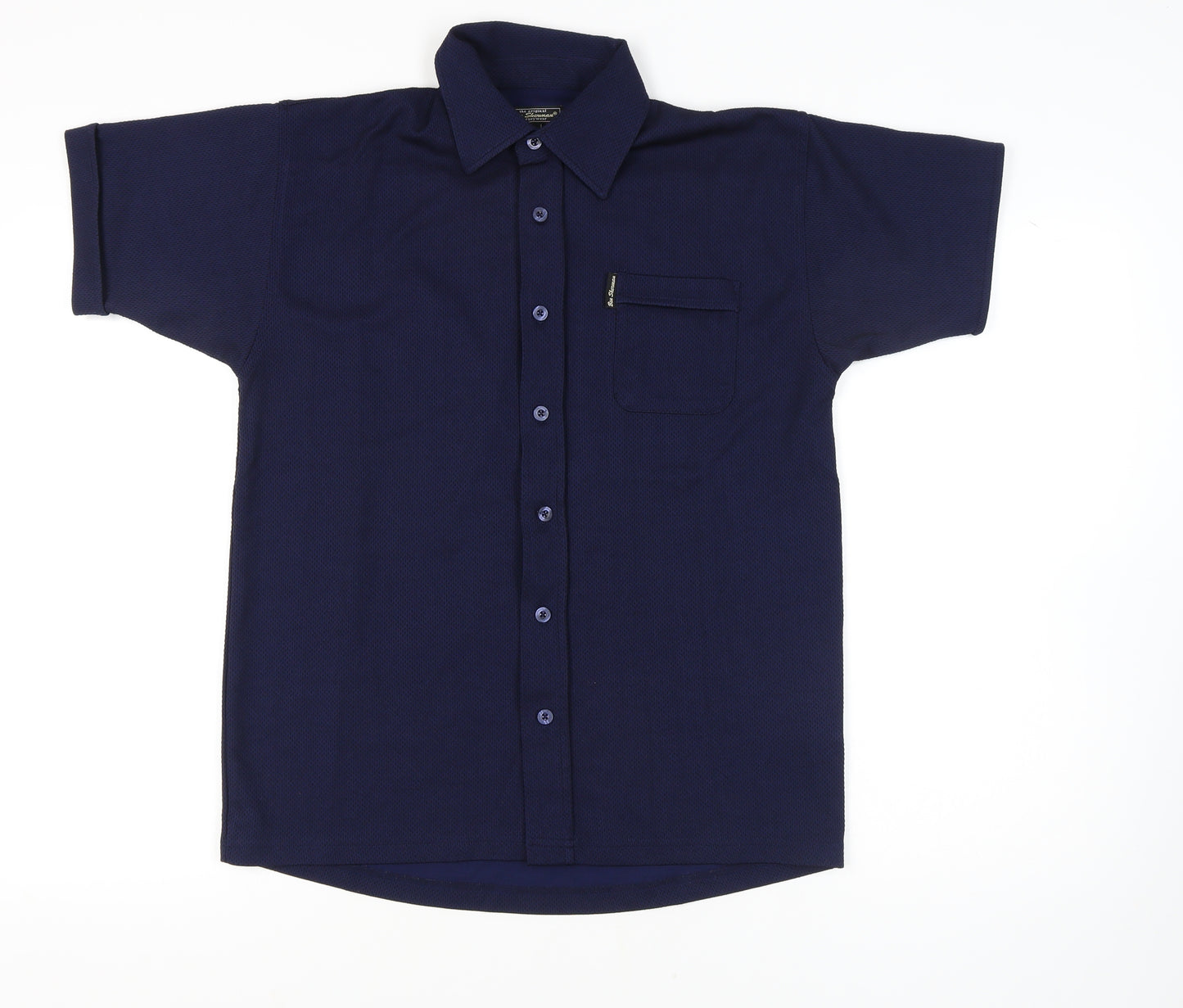 Ben Sherman Men's Blue Short Sleeve Button-Up Shirt