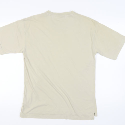 Slazenger Men's Beige V-Neck T-Shirt, Size S