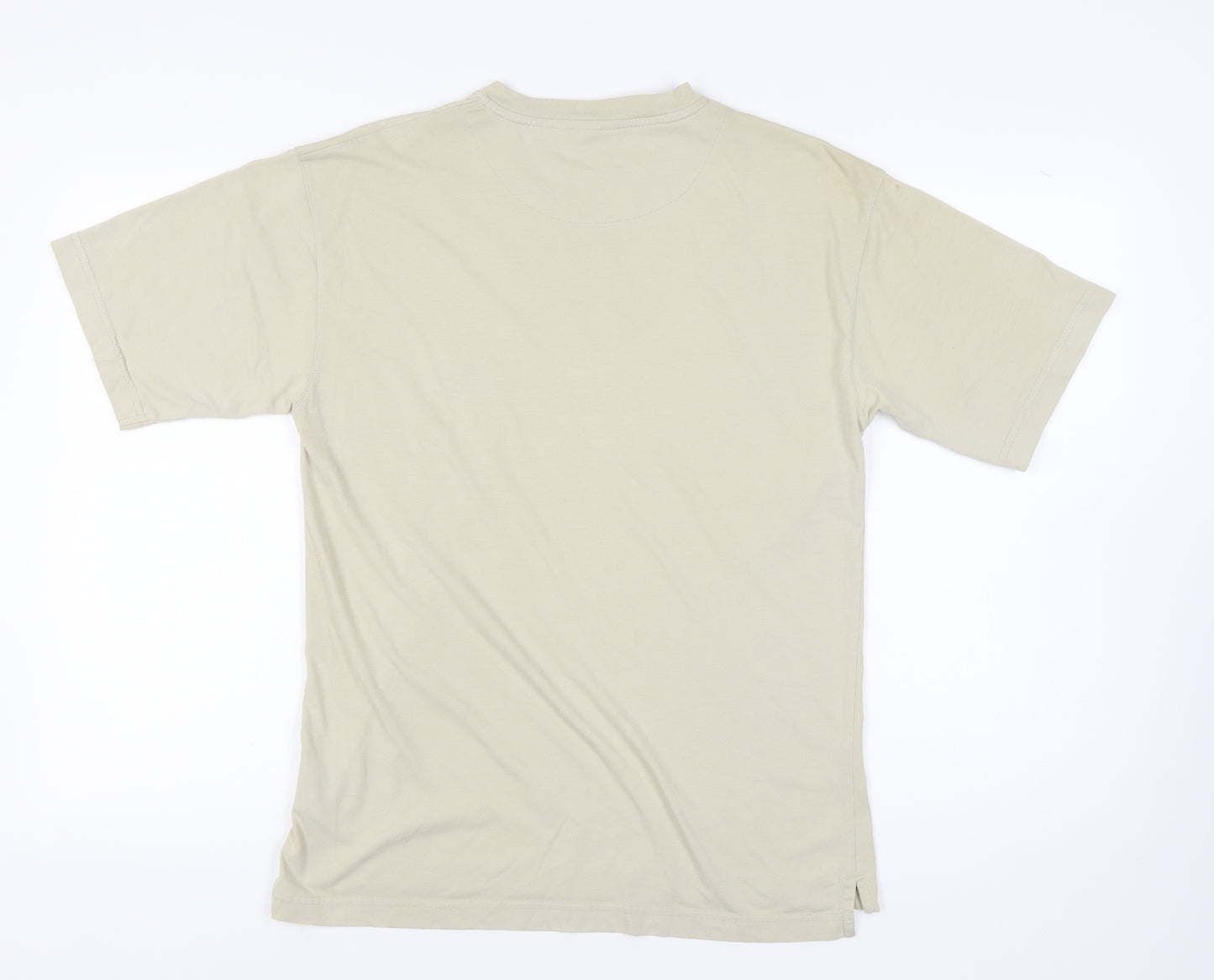 Slazenger Men's Beige V-Neck T-Shirt, Size S