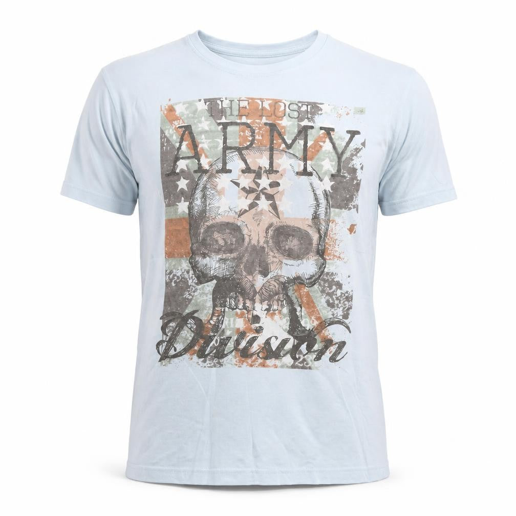 Good Souls Men's Blue Army Skull Graphic T-Shirt, Size M