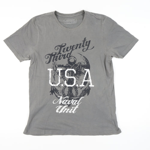 Goodsouls Men's Grey USA Navy Graphic T-Shirt Size M