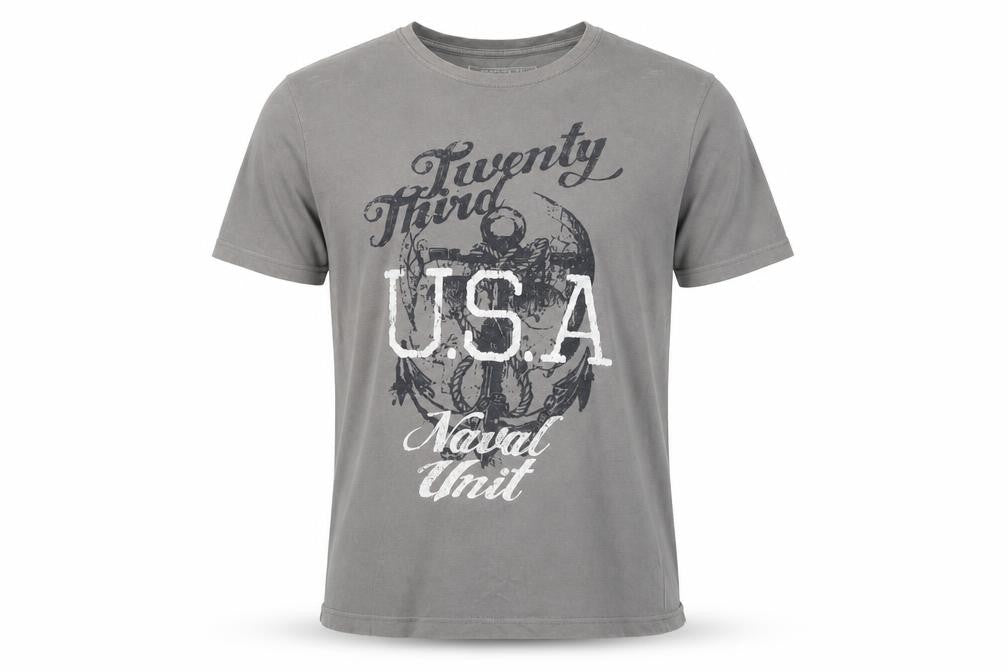 Goodsouls Men's Grey USA Navy Graphic T-Shirt Size M