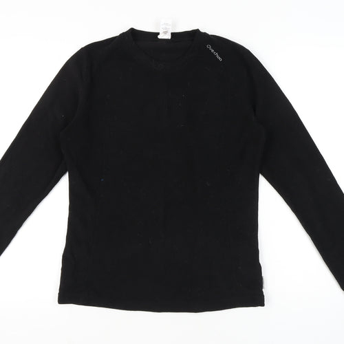 Quechua Black Unisex Fleece Sweatshirt Size 14