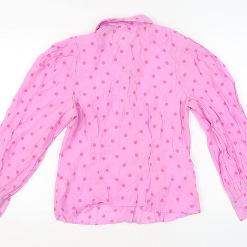 River Island Women's Pink Polka Dot Blouse Size 16