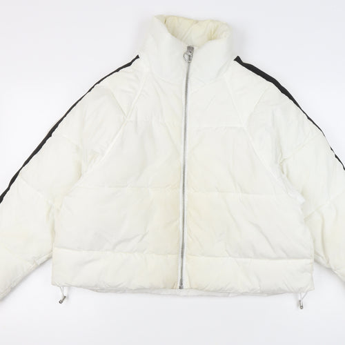 Topshop Women's White Puffer Jacket Size 10