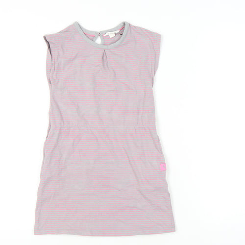 Trespass Girls Pink Striped T-Shirt Dress 7-8 Years
