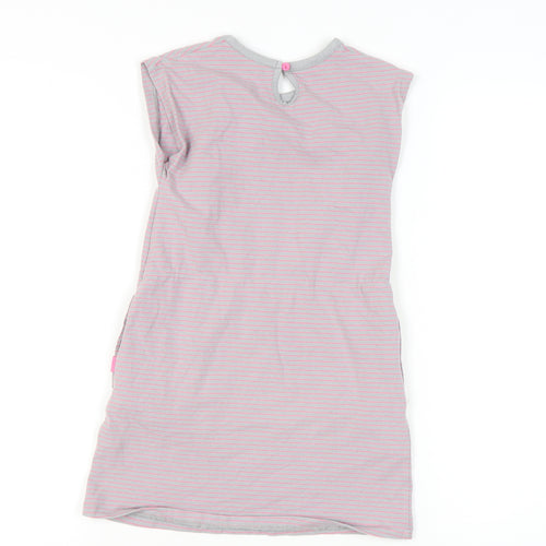 Trespass Girls Pink Striped T-Shirt Dress 7-8 Years
