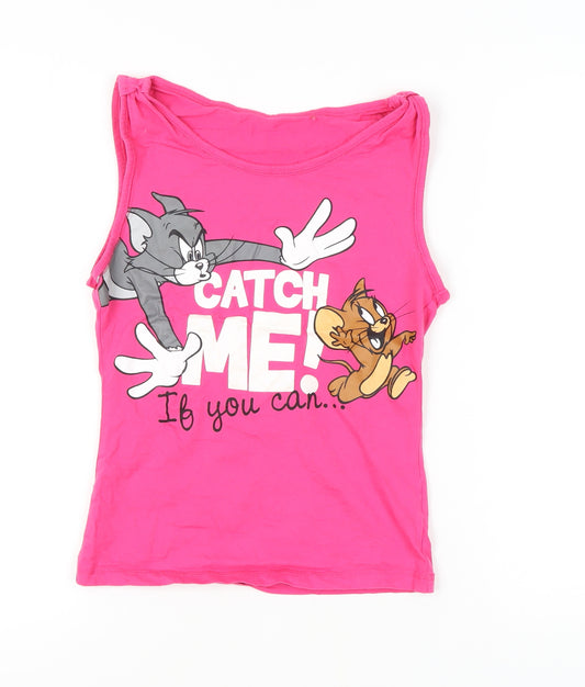 Tom and Jerry Women's Pink Cami Top, Size 8-10