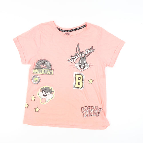 Looney Tunes Women's Pink Graphic T-Shirt, Size S