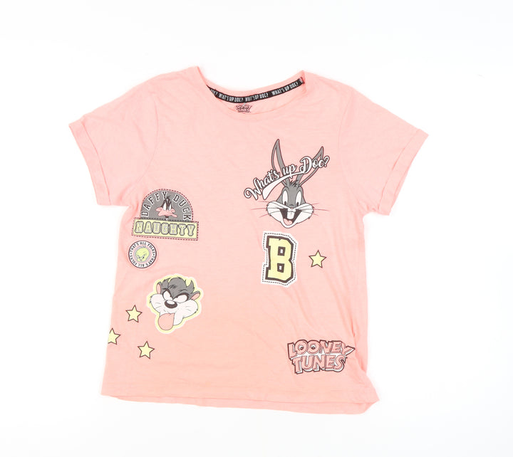 Looney Tunes Women's Pink Graphic T-Shirt, Size S