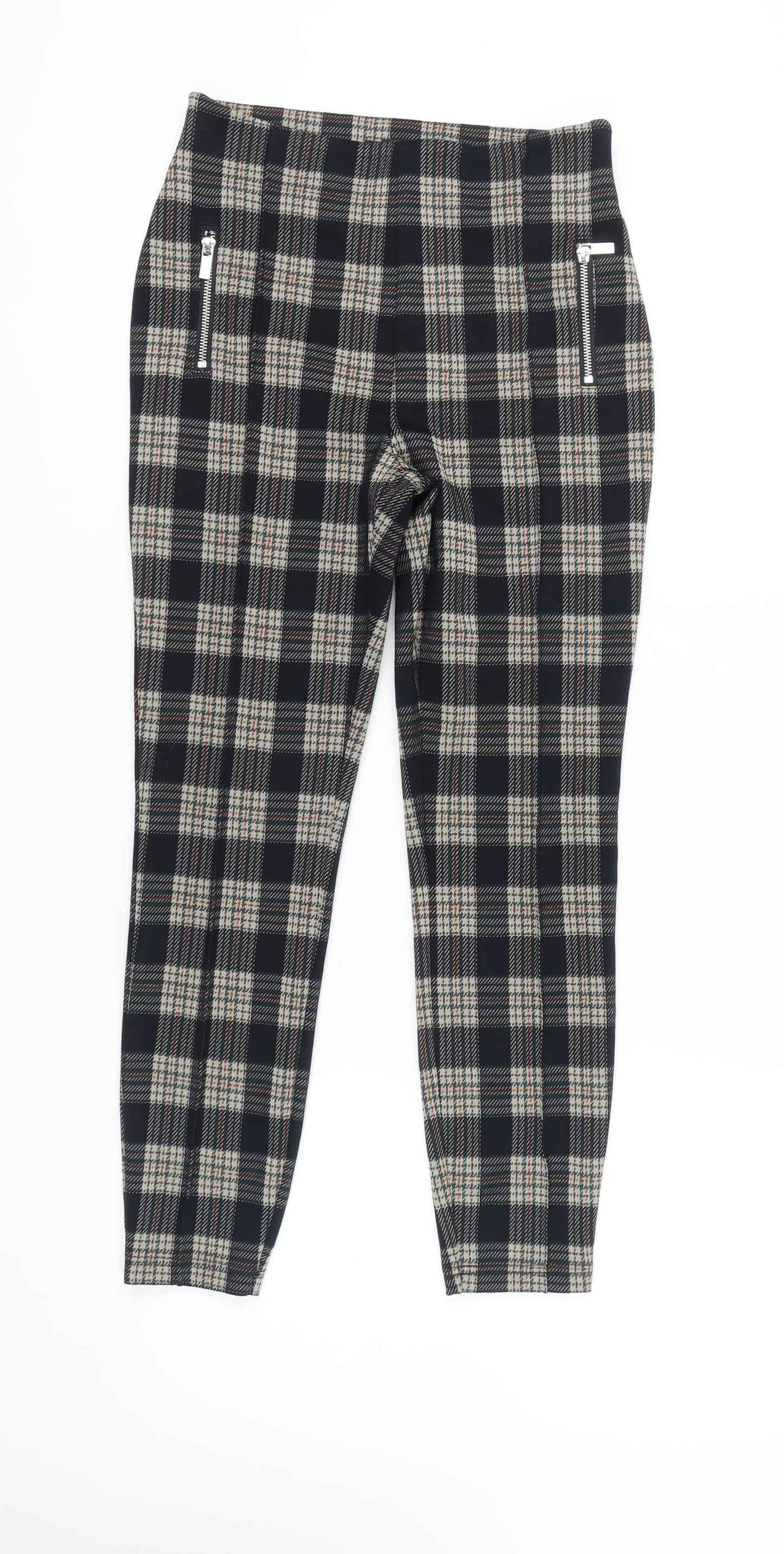 Next Women's Black Plaid Leggings, Size 8, Autumn/Winter