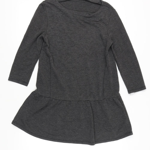 Hush Womens Grey 3/4 Sleeve Dress Small