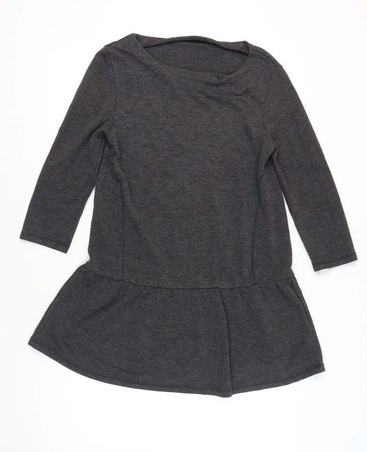 Hush Womens Grey 3/4 Sleeve Dress Small