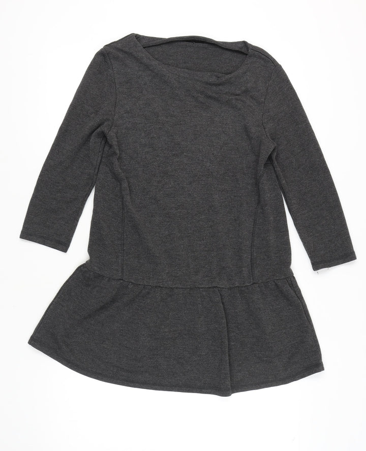 Hush Womens Grey 3/4 Sleeve Dress Small