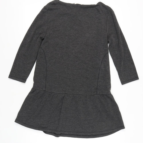 Hush Womens Grey 3/4 Sleeve Dress Small