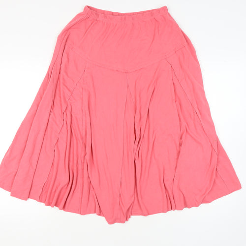 Damart Women's Pink Flare Skirt Size 14 Elastic Waist