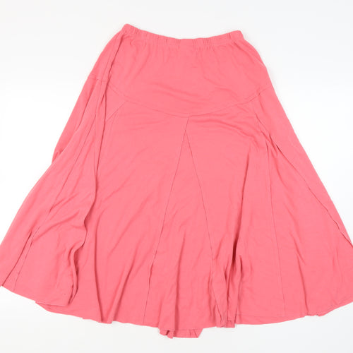 Damart Women's Pink Flare Skirt Size 14 Elastic Waist