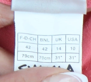 Damart Women's Pink Flare Skirt Size 14 Elastic Waist