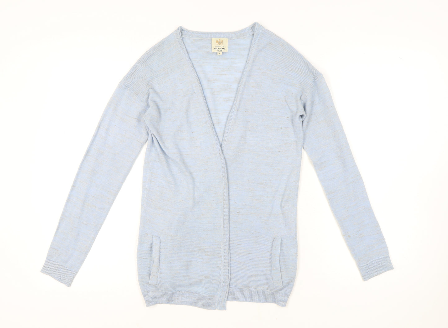 River Island Women's Blue Cardigan V-Neck Size 8