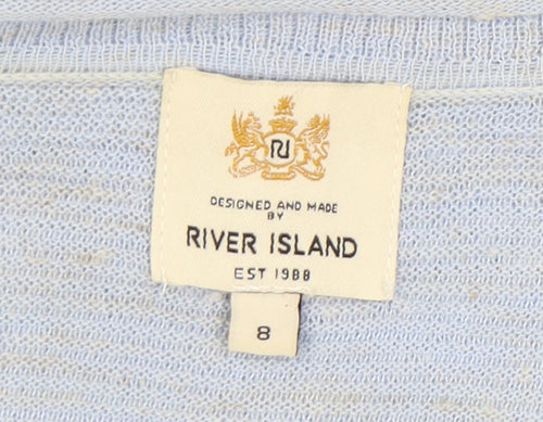 River Island Women's Blue Cardigan V-Neck Size 8