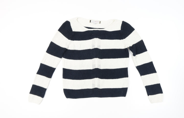 Principles Women Multicolour Striped Pullover Size 10 Petite