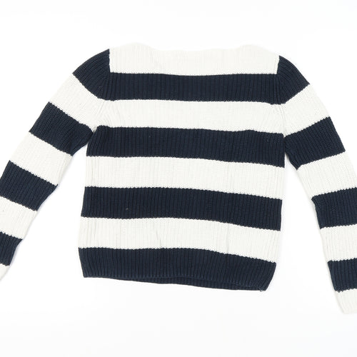 Principles Women Multicolour Striped Pullover Size 10 Petite