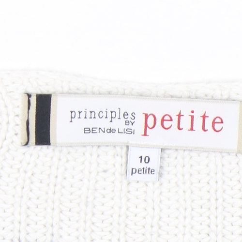 Principles Women Multicolour Striped Pullover Size 10 Petite