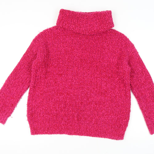 Marks and Spencer Pink Roll Neck Women's Jumper - S
