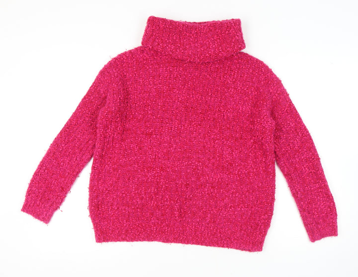 Marks and Spencer Pink Roll Neck Women's Jumper - S