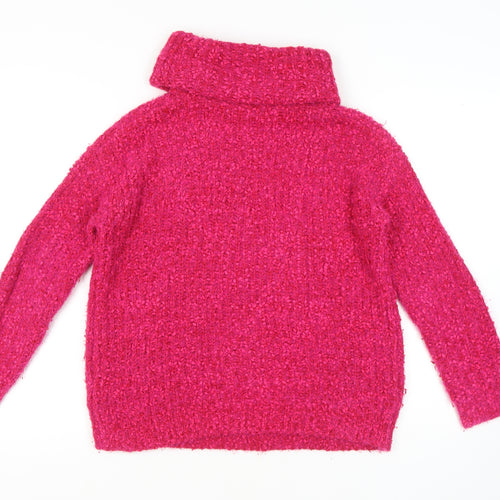 Marks and Spencer Pink Roll Neck Women's Jumper - S