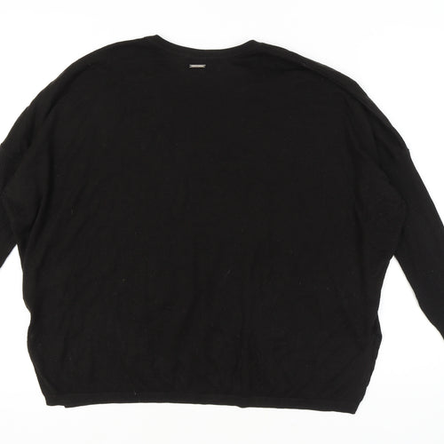 DKNY JEANS Women's Black Star Jumper V-Neck M