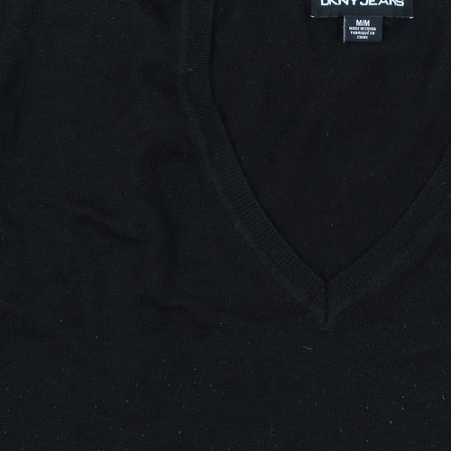 DKNY JEANS Women's Black Star Jumper V-Neck M