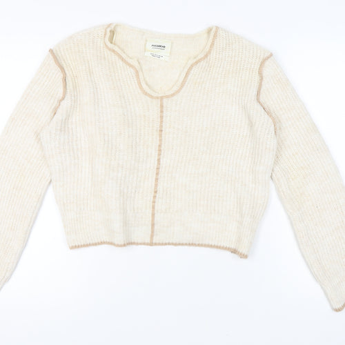 Pull&Bear Women's Ivory Jumper Size 10