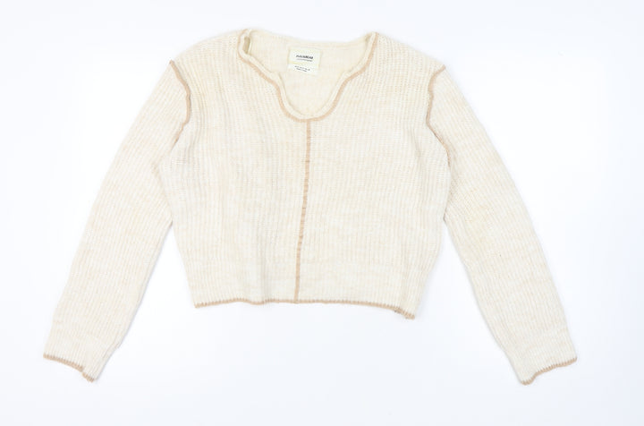 Pull&Bear Women's Ivory Jumper Size 10