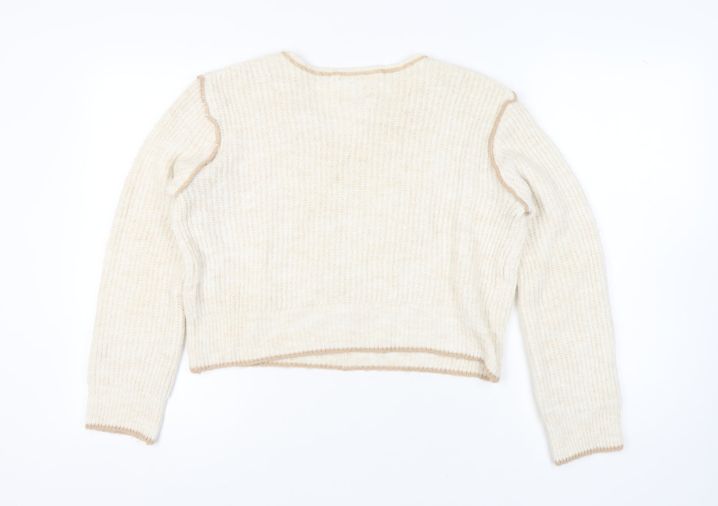 Pull&Bear Women's Ivory Jumper Size 10