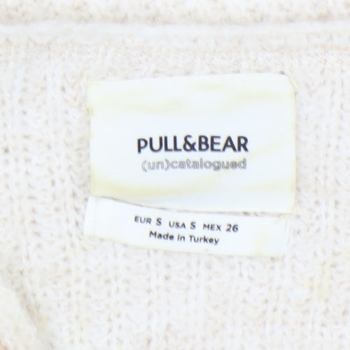 Pull&Bear Women's Ivory Jumper Size 10