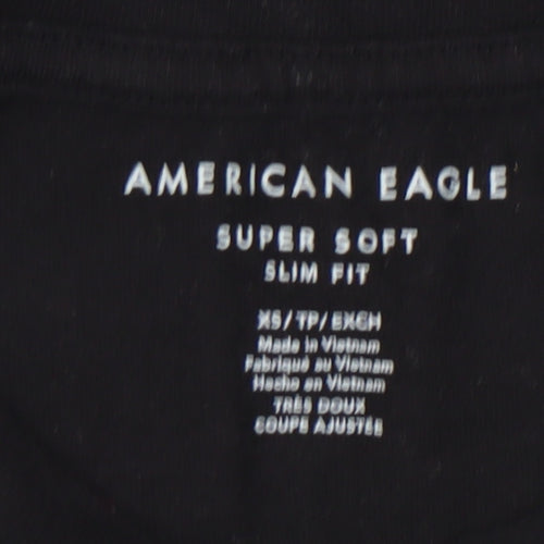 American Eagle Men's XS Black Slim Fit T-Shirt