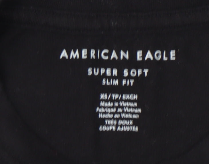 American Eagle Men's XS Black Slim Fit T-Shirt