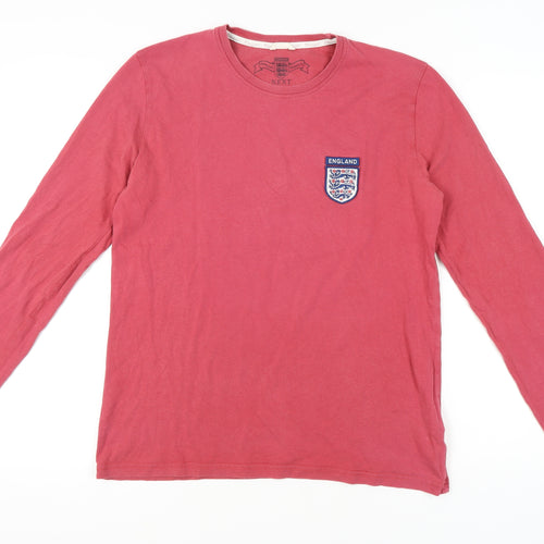 Next Men's Red Cotton England Long Sleeve T-Shirt M