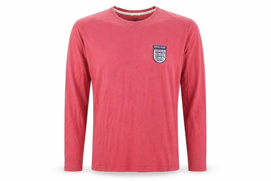 Front view of Next Men's Red Cotton England Long Sleeve T-Shirt M