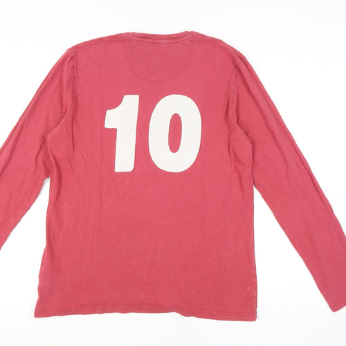 Next Men's Red Cotton England Long Sleeve T-Shirt M