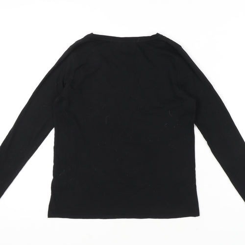 French Connection Women's Black Sequin Long Sleeve T-Shirt