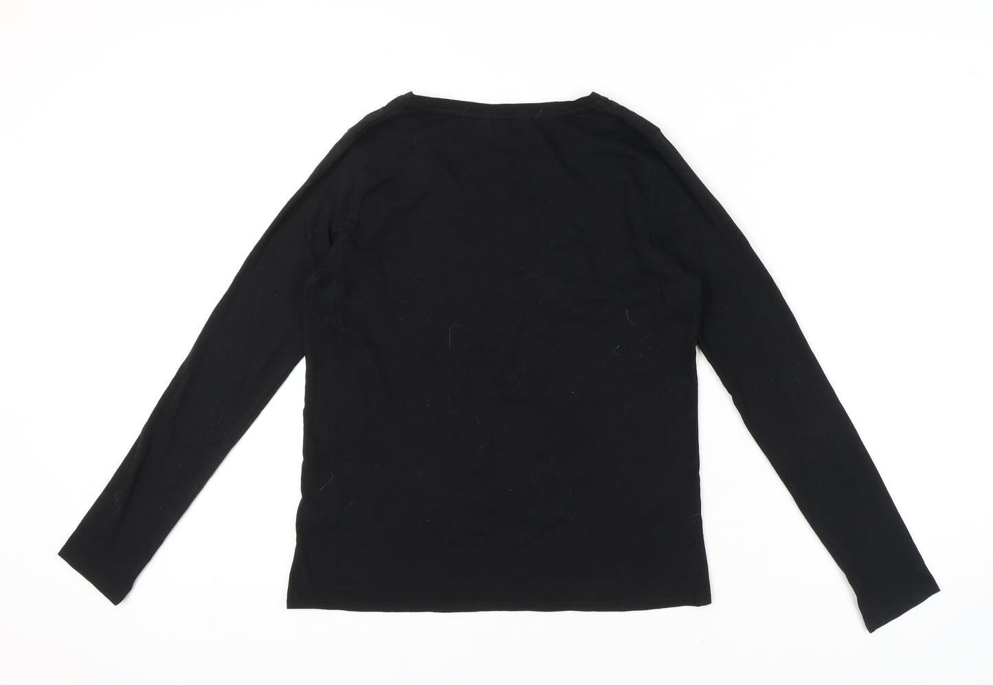 French Connection Women's Black Sequin Long Sleeve T-Shirt
