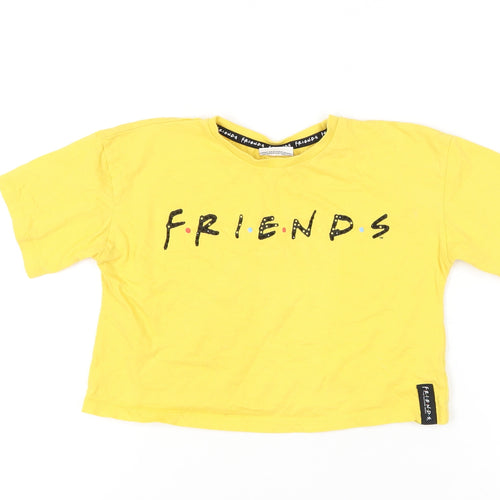 Friends Girls Yellow Cropped T-Shirt 9-10 Years