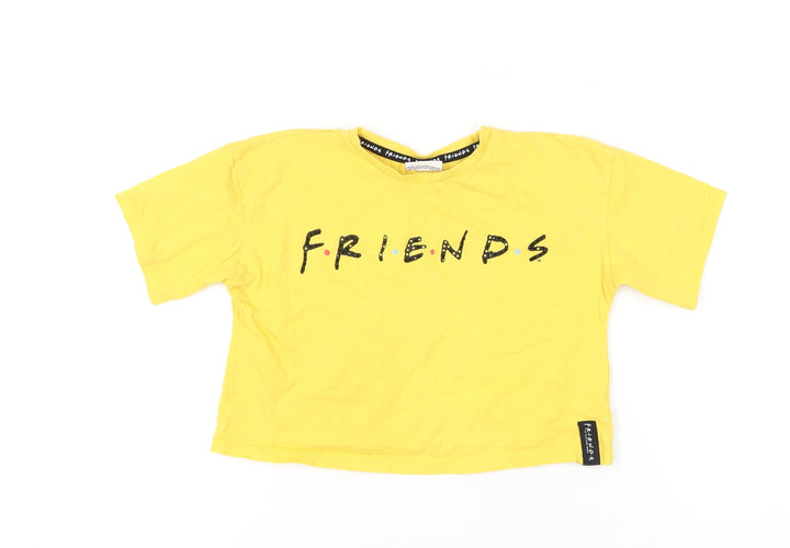 Friends Girls Yellow Cropped T-Shirt 9-10 Years
