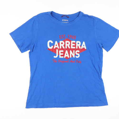 Carrera Blue Men's Medium Retro Graphic T-Shirt