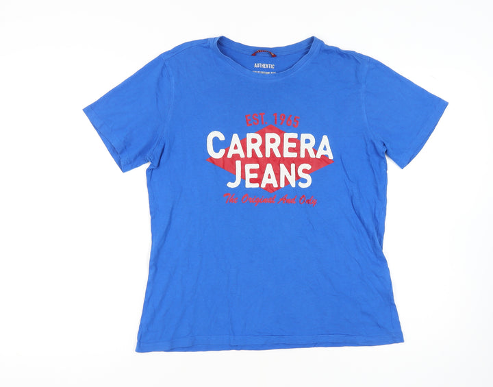 Carrera Blue Men's Medium Retro Graphic T-Shirt