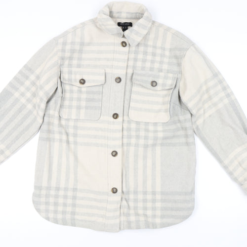 New Look Women's Beige Plaid Jacket Size 10